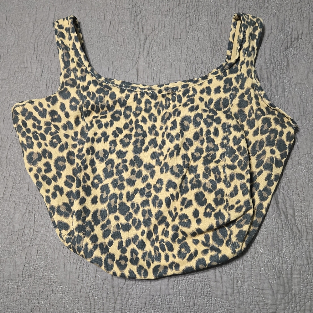 Leopard Print Canvas Tote Bag Old Navy Reusable Heavy Duty Tote